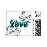 Teal Love Postage Stamp