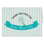 Teal & Mint Green Stripe Bridal Shower Thank You Card