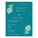 Teal peacock feather bridal shower invitations