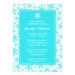 Teal Snowflake Border Winter Bridal Shower Card