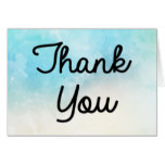 Thank You Blue, Turquoise And Purple Watercolor Card