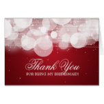 Thank You Bridesmaid Glow & Sparkle Red Card