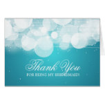 Thank You Bridesmaid Glow & Sparkle Turquoise Card