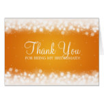 Thank You Bridesmaid Magic Sparkle Orange Card