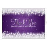 Thank You Bridesmaid Magic Sparkle Purple Card