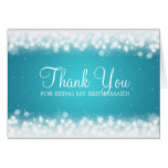 Thank You Bridesmaid Magic Sparkle Turquoise Card