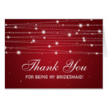 Thank You Bridesmaid Sparkling Lines Red Card