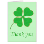 Thank you, Green Shamrock Green Dots Wedding Cards