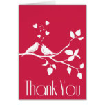 Thank You Lovebirds Pink Wedding Note Card