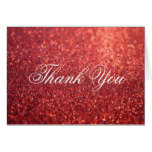 Thank You Note Card - Red Glitter Fab