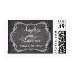 Thank You Note - Chalkboard Typographic Leaf Swirl Stamp