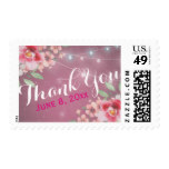 Thank You Stamp Watercolor Floral Grunge Purple