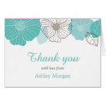 Thank You with Love Elegant Chic Mint Green Floral Card