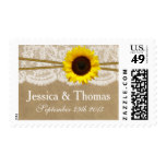 The Kraft, Lace & Sunflower Wedding Collection Postage Stamp