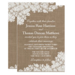 The Rustic Burlap & Vintage White Lace Collection Card
