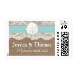 The Turquoise Sand Dollar Beach Wedding Collection Stamp