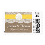 The Yellow Sand Dollar Beach Wedding Collection Postage Stamp