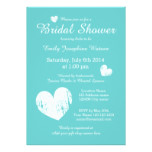 Turquoise blue and white bridal shower invitations