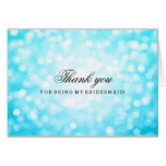 Turquoise Glitter Lights Thank You Bridesmaid Card
