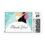 Turquoise Sparkly Thank You Bridal Shower Postage