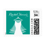 Turquoise wedding dress veil bridal shower stamps