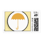 Umbrella & Yellow Chevron Baby/Bridal Shower Stamp