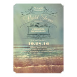 Vintage beach bridal shower invitations