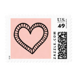 Vintage Black Heart Love Pink Wedding Stamp