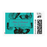Vintage Butterfly Wedding Invitation Postage Stamp