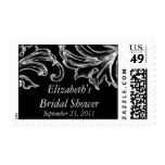 Vintage Damask Bridal Shower Postage Stamp