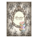 vintage english country bridal shower tea party card