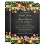 Vintage Floral Chalkboard Bridal Shower Card