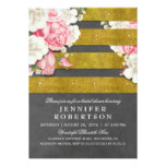 Vintage Floral Chalkboard Gold Bridal Shower Card