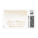 Vintage Glam Gold Confetti Bridal Shower Postage