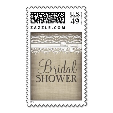 Vintage Lace & Linen Rustic  Bridal Shower Postage