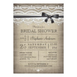 Vintage Lace & Linen Rustic Country Bridal Shower Card