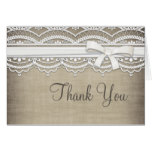 Vintage Lace & Linen Rustic Custom Thank You Card