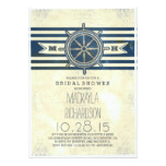 vintage nautical navy bridal shower invitation