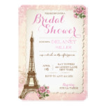 Vintage Parisian Bridal Shower Invitations