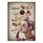 vintage pastry bridal shower tea party thank you card