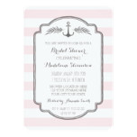 Vintage Pink Nautical Bridal Shower Invitations