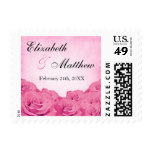 Vintage Pink Rose Wedding Stamp