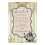 Vintage Retro Bridal Shower Tea Party Invitation