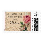 Vintage Rose Bridal Shower Invitation Stamp