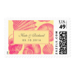 Vintage Seashell Wedding Invitation Postage Stamp