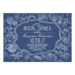 vintage seashells nautical beach bridal shower card