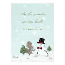 Vintage Snowman Winter Wedding Invitation