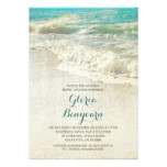 vintage teal sea beach bridal shower invitation