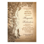 vintage tree old rustic bridal shower invitations