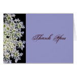 vintage  white floral purple wedding thank you card